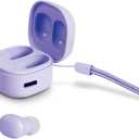 Kids Wireless Earbuds, Cute Color Ear Buds for Kids & Women, 2.5g Ultra-Light, Coin-Sized Charging Case, Bluetooth 5.4 Earphones for Workout &Outdoor, Laptop Pad Phones Compatible, Purple