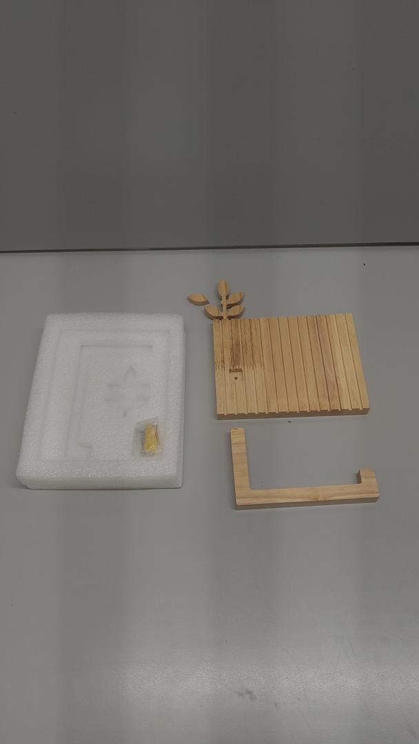 Free Drilling Bamboo Wall-Mounted Toilet Paper Holder Self-Adhesive or Screw Toilet Tissue Roll Holder for Bathroom and Kitchen