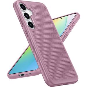 FNTCASE for Samsung Galaxy S24 Case: Dual Layer Heavy Duty Cell Phone Protective Cover Shockproof Rugged with Non-Slip Textured - Military Drop Protection Bumper Tough - 2024, 6.2inch Pink