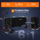 48" L Collapsible Wagon Cart Foldable, 560lbs Weight Capacity 300L Heavy Duty Folding Beach Wagons with Big All-Terrain Wheels, Utility Carts for Groceries, Shopping, Camping, Sports - Black