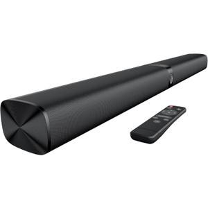 Sound Bar for Smart TV, Soundbar with Bluetooth/ARC/Opt/AUX Connect, Auto Volume Boost, 3 Equalizer Modes, 2 in 1 Detachable Soundbar for TV/PC/Gaming/Projectors (Black)