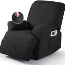Timeles Recliner Covers Recliner Chair Covers Reclining Couch Covers Sofa Slipcovers Stretch Soft Washable (Single-Seater, Black)