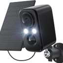 Security Cameras Wireless Outdoor: Cameras for Home Security WiFi Camera with Solar Panel Battery Powered Surveillance System Kit Motion Sensor Alarm Floodlight Night Vision IP66 Waterproof (Black)