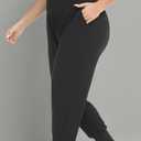 ZERDOCEAN Women's Plus Size Casual Yoga Joggers Comfy Loose Workout Lounge Pants with Pockets (Black)