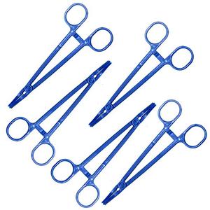 5-Pack Betor MRI Safe Full Plastic Disposable Hemostat Forceps Non-Ferrous Curved 6.3 inch