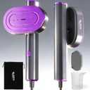 Portable Travel Steamer for Clothes, Rotatable Head 2 In 1 Iron, 100-220V 1200W 10s Fast Heat-Up for Office&Home&Hotel&Business Trip&Meeting, Quickly Iron Shirts/Suits/Pants Smooth (Purple)