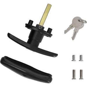 T-Handle for Truck Camper Shell Truck Cap Locking T-Handle with Dust Cover for Truck Canopy- 1 Pack Clockwise with 2 KeysKey Alike