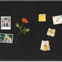 Cork Board with Linen Black,Bulletin Board 36"x24",Corkboards for Office Home School Message Board or Vision Board Decoration.