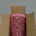 7.5 Inch Glittering Christmas Tree Collar, Sequin Rustic Mini Tree Skirt Base Cover for Small Tabletop Trees, Holiday Home Decor Gift, Pink