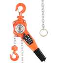 Lever Chain Hoist 1 Ton 2205LBS Capacity,10FT Lift,Manual Ratchet Chain Puller Hoist with 2 Hooks for Building Garages Warehouse Automotive Machinery