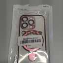 Case for iPhone 15 Pro 6.1", Compatible with MagSafe, Luxury Plating Shockproof Clear Phone Cover with Invisible Stand, Full Camera Lens & Screen Protector for Women Girls, Titanium Pink