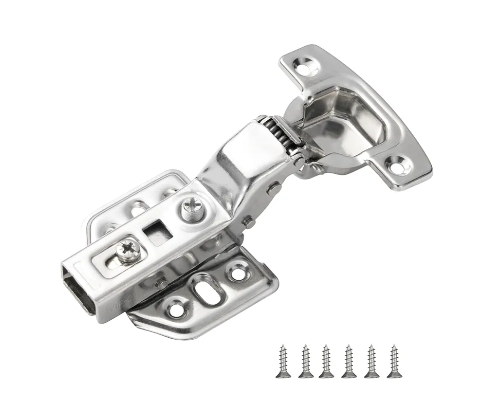Pack of 4 European Frameless Kitchen Cabinet Hidden Inset Overlay Hinges, Heavy Duty Euro Soft Close Hinges for Cabinet Doors.