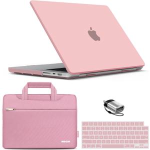 IBENZER Case for MacBook Pro 14 Inch 2026 2025 2024 2023 2022 2021 M5 M4 M3 M2 M1 A3434 A3112 A3185 A3401 A2918 A2992 A2779 A2442 Pro/Max, Hardshell Case&Sleeve&KeyboardCover&Type-C,Rose,T14RQ+3