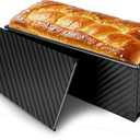 Pullman Loaf Pan with Lid 13x4, 2.2 lb Dough Capacity Bread Loaf Pan, PFTE and PFOA-Free, Healthy Baking for Homemade Sourdough & Sandwich Bread, Nonstick & Easy Clean (Black)