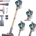 Powerffy Cordless Vacuum Cleaner, 50Kpa 600W Vacuum Cleaner for Home, 60Mins(Eco) Stick Vacuum Cordless Rechargeable SelfStanding, Wall Mount Charging Hand Vacuum for Carpet Pet Hair Hardwood Floor