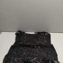 WOKANSE Sequin Dress for Women Sexy Halter Sleeveless Mesh See Through Feathers Short Club Dresses (XX-Large, Black)