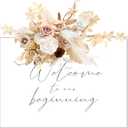 Ling's Moment Fall Wedding Floral Swag Welcome Sign Artificial Flowers Backdrop Garland White Beige for Ceremony Reception Door Wall Easel Home Decoration Entryway Faux Outdoor Board Head Table Decor