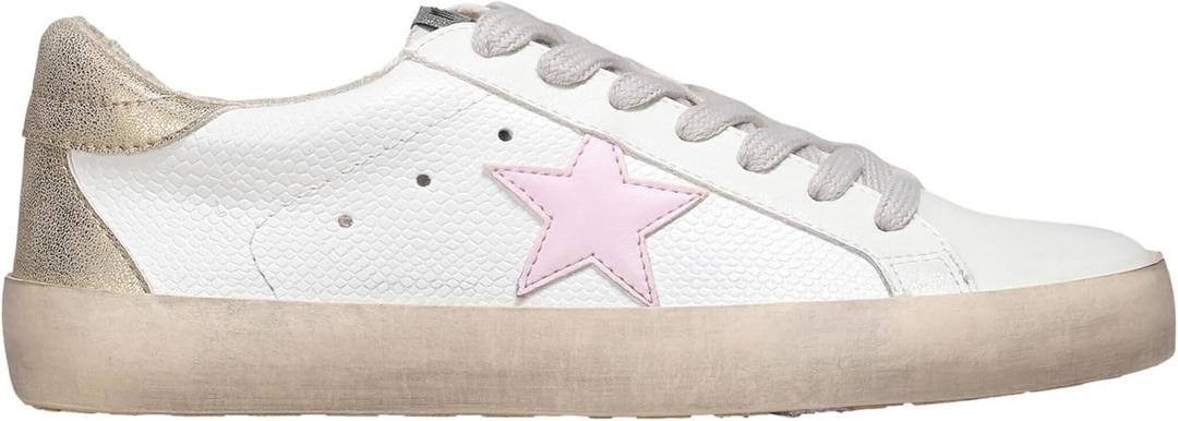 Mi.iM Sofia Womens Low Top Star Sneakers - Fashion Lace-Up Shoes with Cushioned Insole and Rubber Sole, 11 US