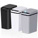 jinligogo 3Pack Bathroom Small Trash Can with Lid, 2.6 Gallon Touchless Automatic Garbage Can Slim Waterproof Motion Sensor Smart Trash Bin for Bedroom, Office, Living Room White/Black/Grey