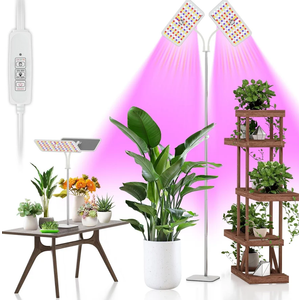 KINGPLUS Grow Lights with Stand, Full Spectrum Growing Light for Indoor Plants, 120 LEDs, 4 Dimmable Levels, Timer 4/8/12h, 1260inches Height Adjustable,18w, Ideal for Desk Small Plants
