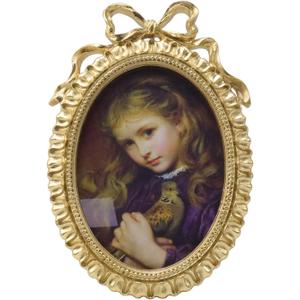 Bitray Vintage Picture Frame, 5 x 7 Inch Oval Bowknot Photo Frames with Glass Front, Home Decor for Wall Haning or Tabletop Display