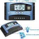 100A MPPT Solar Charge Controller, 12V/ 24V Solar Panel Battery Intelligent Regulator with Dual USB Port, LCD Display and Timer Setting ON/Off Hours