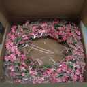TEMPUS 20 Inch Pink Flower Wreath for Front Doors Spring and Summer for Indoor and Outdoor Decor Rustic and Farmhouse Style Home Pink Wreath