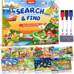 JoyCat Search and Find Activity Books, Preschool Learning Game Activities for Toddlers & Kids Ages 3-5, Travel Toys for Road Trip Car Airplane, Birthday Gifts for Girls and Boys 4-8