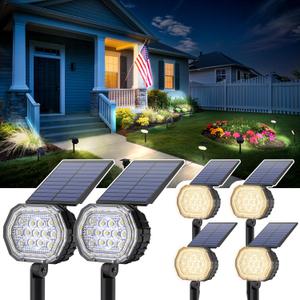 Solar Spot Lights Outdoor Waterproof IP65, 3 Modes Solar Lights Outdoor 35 LED Landscape Lighting, Spot Uplights for Garden Patio Yard Walkway Driveway House Backyard, 6 Pack Neutral White(4000K)