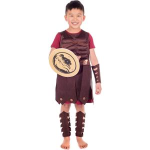 fun shack Gladiator Costume Kids Roman Soldier Boys Halloween Costume (Large)
