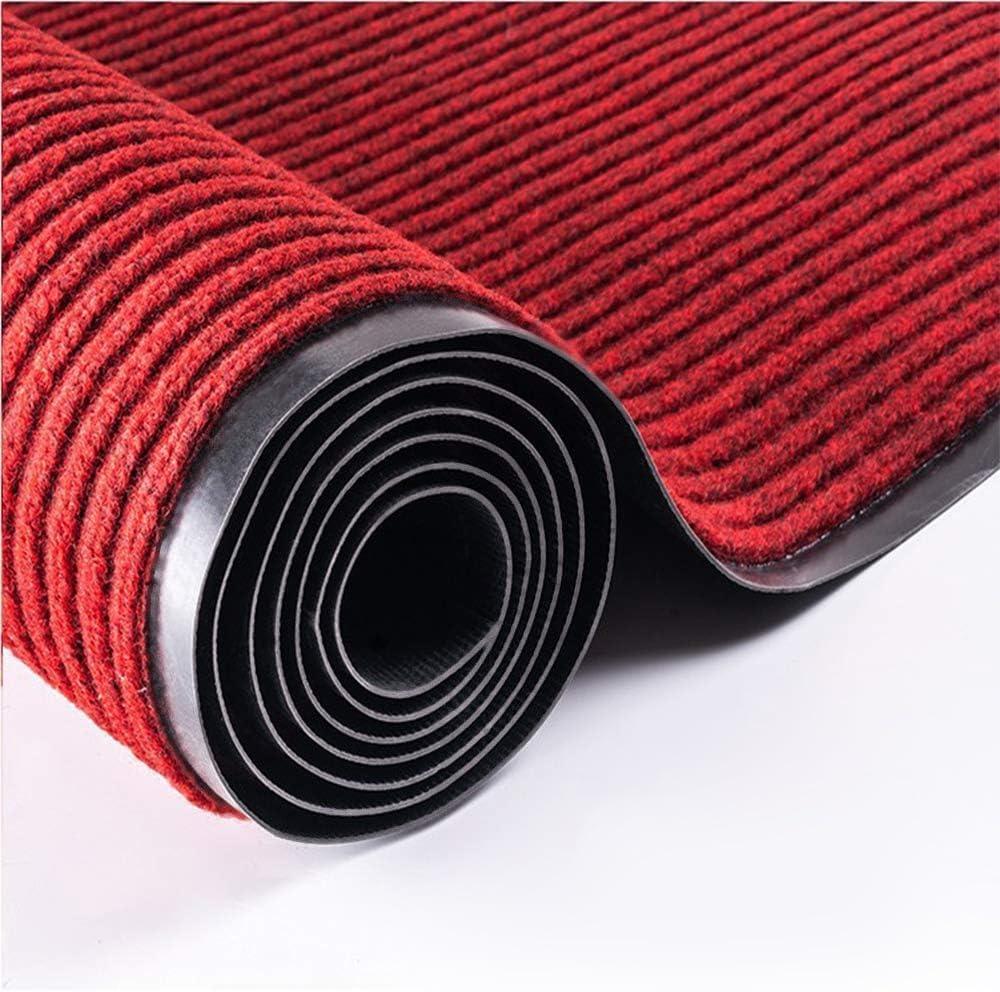 tonchean Commercial Grade Door Floor Mat 3x10Ft Heavy Duty PVC Non-Slip Entrance Mat Indoor Outdoor Runner Rugs, Brush Step Entrance Mats for Corridor, Kitchen, Home, High Traffic Area, Red