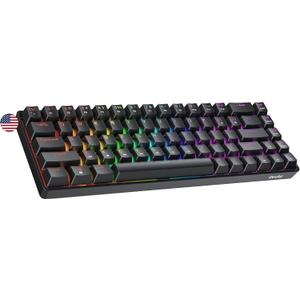 Geeky GK65 SE 65% | Mechanical Gaming Keyboard | 68 Keys Multi Color RGB LED Backlit for PC/Mac Gamer | ANSI US American Layout (Black, Mechanical Speed Yellow) (Speed Yellow Switch)