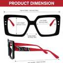 Zeelool Fashion Oversized Square Blue Light Blocking Glasses for Women Men ZJGA574067 (Black)