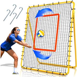 SPOYNAL 7x4 FT Volleyball Rebounder Net, 5-Angle Volleyball Training Equipment, Adjustable Rebounder Net Practice Setting, Spiking, and Bumping, Practice Net for Baseball, Softball, Lacrosse, Soccer
