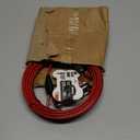 Petest 30ft Tie-Out Cable with Crimp Cover for Heavy Dogs Up to 125 Pounds Black & Red