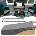 Sqodok 3 Pack Outdoor Cushion Covers Replacement, Waterproof Patio Seat Cushion Cover Fit for 4-Seater Wicker Rattan Conversation Set Loveseat Chair Couch Furniture, Cover Only, 38x19x2,19x19x2, Grey
