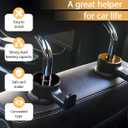 HZEL 2PCS Car Headrest Hidden Hook, 360 Rotation Vehicle Seat Hanger for Purse Backpack Cloth, Auto Interior Head Rest Storage Organizer Accessories, Universal for SUV Sedan Truck (Gold)