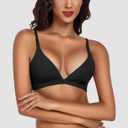 Werkiss Wireless Bralettes for Women No Underwire Bras Sexy V Neck Everyday Bra with Adjustable Straps (S)