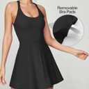 Heathyoga Tennis Dress with Built in Shorts and Bra Athletic Dress for Women Summer Cut Out Twisted Golf Workout Dress (Black, XXL)