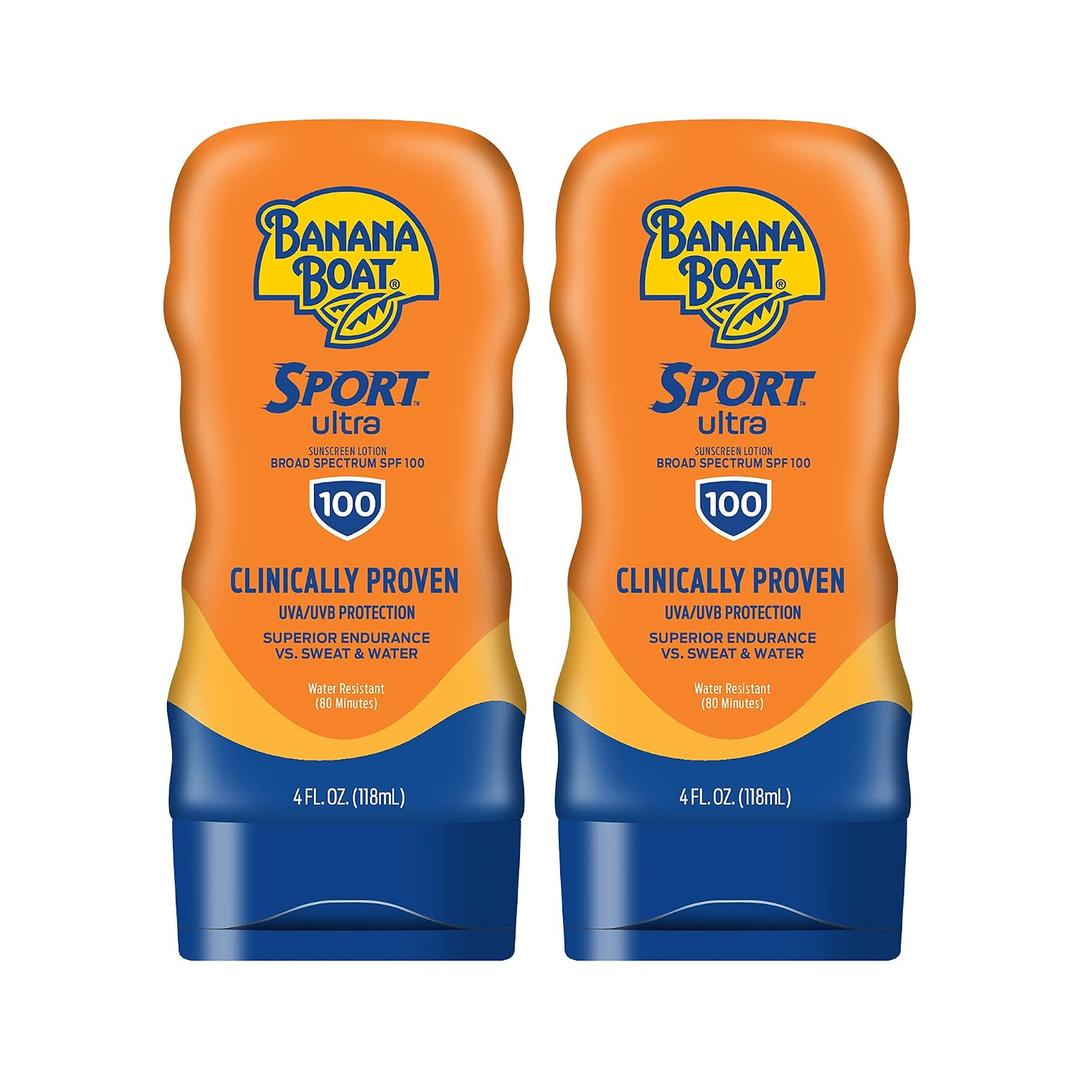 Banana Boat Sport Ultra SPF 100 Sunscreen Lotion, 4oz | Banana Boat Sunscreen Lotion SPF 100, 4oz each Twin Pack
