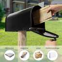 Black Post-Mount Mailboxes for Outside, RAINHOL Metal Mailbox, Galvanized Steel Outside Mail Boxes, Medium Capacity, 19 x 8.7 x 6.7 Inches