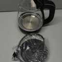 OVENTE Electric Kettle, 1.5L Borosilicate Glass Countertop Water Heater and Boiler for Coffee or Tea, BPA-Free, Auto Shut-Off, Boil-Dry Protection, Removable and Washable Spout Filter, Black KG83B