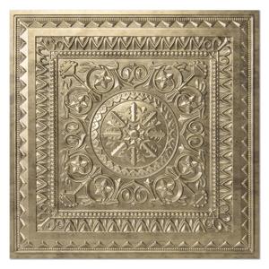 Art3d Drop Ceiling Tiles, Glue up Ceiling Tiles, 2'x2' Plastic Sheet in Antique Gold (12-Pack, 48 Sq.ft), 24"x24"