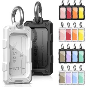 16 Pcs Solid Plastic Key Tags with O Rings, Custom Bulk Keychain Blank Identifier. ID Name Label in Acrylic Cover. Small Cruise Luggage Marker. Gym Bag Accessories. Birthday Party Favor Gift