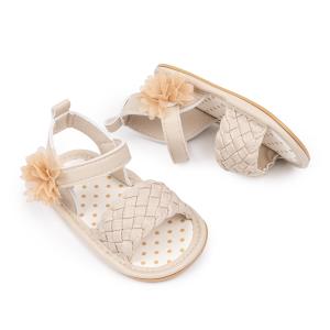 Meckior Baby Toddler Infant Girls PU Leather Soft Open Toe Summer Sandals Flower Princess Flat Shoes