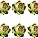 GiftYou 6-Pack Large Artificial Artichoke Fake Vegetables and Fruits for Kitchen Decorations (Green)