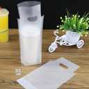 500 Pack Drink Carrier for Delivery, Plastic Drinking Bags with Handle, To Go Clear 1-Cup Packaging Poly Bags for Take Out Beverage Coffee Juice, Single Cup Holder for Stores Restaurant