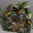 24 Inches Large Fall Wreath for Front Door, Artificial Eucalyptus Wreath