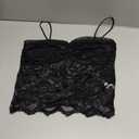 Women Lace Camisole Top Y2k Floral Sheer Mesh Spaghetti Strap Tank Top Summer Sexy Slim Fit Square Neck Shirt S