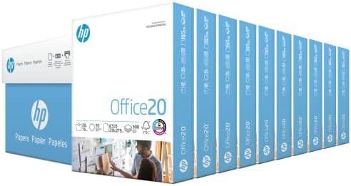 HP Printer Paper | 8.5 x 11 Paper | Office 20 lb | 10 Ream Case - 5000 Sheets | 92 Bright | Made in USA - FSC Certified | 112110C